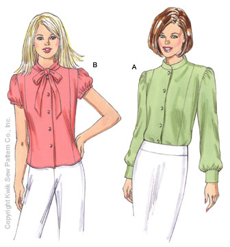 Kwik Sew� Misses Blouses Pattern-robe pattern, robe, pattern, pattern for, kwik sew, fleece, knit