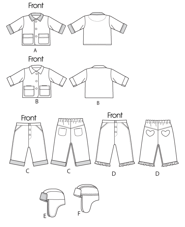 Baby Lined and Unlined Jackets, Pants and Hats