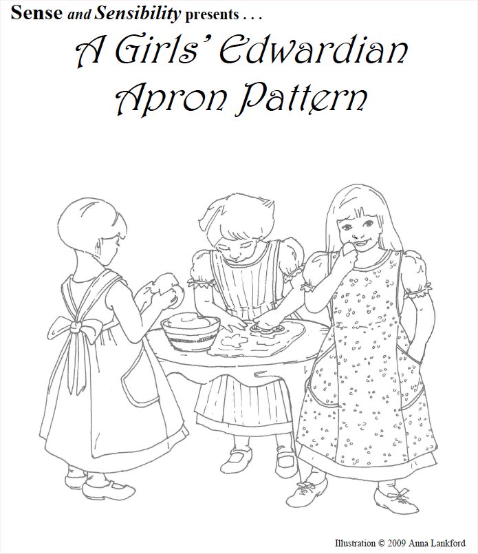 Girls Edwardian Apron Pattern, sizes 2-14