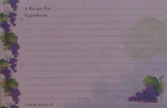 Recipe Cards - Grapes on Side