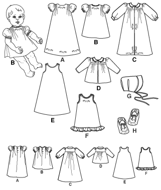 Baby Tuck Dress & Jacket Layette in sizes XXS-Lg